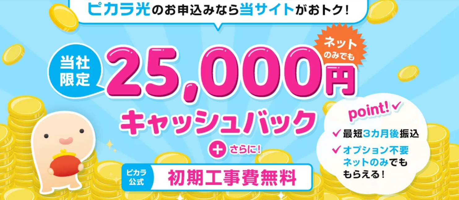 速い 安い 今なら工事費無料 ピカラ光 の料金 速度などのサービス内容 どんな方にオススメかまで徹底解説